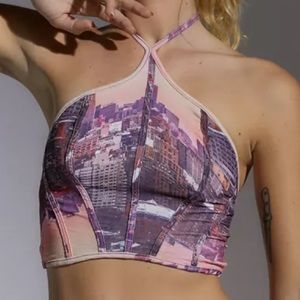 UO Skyline Print Halter Top